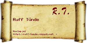 Ruff Tünde névjegykártya